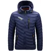 Kurtki rowerowe męskie kurtki termiczna zimowa drużyna z kapturem ciepły płaszcz Outdoer Windbreaker Mountain Rower Cothing MTB Down Jackets 231021