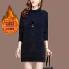 Pulls pour femmes Demi-col roulé Faux Mink Pull Femme Automne Hiver Épaissir Chemise Pull Robe Femme Pulls Tricotés 231023