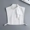 Noeuds papillon 2023 col noué sur le côté irrégulier et joli style de chemise en coton blanc faux