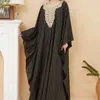 Vêtements ethniques Eid Abaya Dubaï Luxe Broder Polka Dot Robe longue noire Robe de soirée Femmes Lâche Jalabiya Musulman Islamique Kimono Ramadan