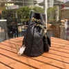 23A Bayan Tasarımcı Claskin Drawstring Kova Siyah Kompozit Çantalar Altın Metal Donanım Matelasse Zincir Crossbody Omuz Çantaları Dönüş Kilit Çanta 22x12x21cm