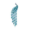 Brooches Long Tail Tassel Crystal Peacock For Women Luxury Full Rhinestone Fashion Charm Beauty Animal Bird Brooch Pins Gifts