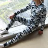 Men's Thermal Underwear Men Long Johns Sets Thicken Cotton Pajama Fashion Camouflage Shirt Pants Comfortable Thermo Clothes