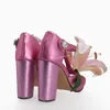 Туфли Lily Decro, разноцветные туфли-лодочки из матовой кожи с открытым носком, женские туфли без шнуровки на массивном высоком каблуке, модные странные туфли 2023 Zapatillas Mujer