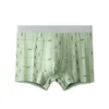 Underbyxor Mens konvex Pouch Boxer underkläder Bekväma trosor Shorts Mesh Print mjuka Sexiga andningsbara pojkar intimat