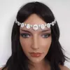 Hair Clips Round Rhinestone With Forehead Chain Fashion Bridal Wedding Accessories