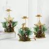 Candle Holders Christmas Golden kutego żelaza świecznika Święta Święta płaszcz śnieżny gwiazda Elk Holder Ozdoby Ozdoby Xmas Decor