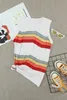 Camisoles Tanks White Crew Neck Colorblock Stripes Tank Top Women Summer Casual Sleeveless S-2XL Loose Tank Tops 231023