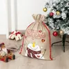 Christmas Decorations 4 PCS Santa Sacks Drawstring Gift Wrap Bags 27 X 20 Inch Large Storage Personalized Reusable Wholesale XB