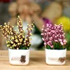 Flores decorativas zakka série pastoral pequeno bonsai planta artificial falso para desktop mini decoração casa quarto micro paisagem decoração