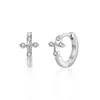 Hoop Earrings WTLTC Chunky Metal Cubic Zircon Cross For Women Seampunk Charms Ear Huggies Mini Tiny Piercing