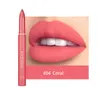 Nude Pink Mat Lipstick Pen Matte Solid Light Waterproof Waterproof Długo trwałe szminka Pentr Lip Penter Lips Make Up 12 Colours