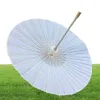 60pcs Casamentos de noiva Parasols White Paper Itens de beleza Itens de beleza chineses Diâmetro de guarda -chuva artesanal 60cm1350643