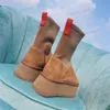 Botas de neve clássicas Dipper para mulheres inverno novo elástico fino com zíperes laterais elegantes e versáteis sapatos de algodão grosso de pelúciaG