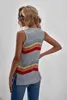 Camisoles Tanks White Crew Neck Colorblock Stripes Tank Top Women Summer Casual Sleeveless S-2XL Loose Tank Tops 231023