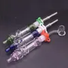 10pcs Nectar Collector kits Oil Burner Bong Hookahs Water Pipes with Titanium Tips and Quartz Banger Nail Dab Straw Oil Rigs Dry Herb Wax Burning Set Water Pipe Bong