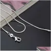 Chains 1Mm 925 Sterling Sier Smooth Snake Women Necklaces Jewelry Chain Size 16 18 20 22 24 26 28 30 Inch Wholesale Zz Drop Delivery Dhdcf