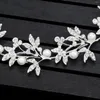 Hair Clips Bridal Exquisite Alloy Tiaras Pearl Rhinestone Leaves Decoration Women Prom Wedding Party Headdress Accessories