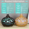 Essential Oils Diffusers Humidifier Aromatherapy Oil Diffuser Hollow Wood Grain Remote Control Ultrasonic Air Cool with 7 Color LED l231023