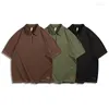 Men's Polos Polo Shirt 2023 Summer Loose Elastic Panel Vertical Pocket Short Sleeve T-shirts Breathable Tees For Men
