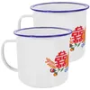 Kitchen Storage 2 Pcs Red Enamel Mug Travel Vintage Tea Cups Household Juice Teacup Portable Thickened Coffee Mini