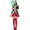 Costume cosplay di Natale Costume cosplay da donna di design Elfo verde Festa di ruolo Carnevale Cosplay Elfo verde Performance Dress Girl