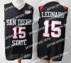 Custom College Basketball Naleje NCAA SDSU #15 Leonard Retro Kawhi Jersey Lower Merion #33 Bryant Vintage La Shirt Leeds 34 Barkley San Diego