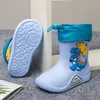 Boots EVA Removable Plush Rain Boots Boys Girls Toddler Waterproof Children Shoes Lightweight Warm Kids Water Shoes for Four Seasons 231023