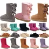 NEUE Designer-Stiefel Australien-Hausschuhe Tasman Tazz Damen-Plateau-Winterstiefeletten Mädchen klassische Schneestiefel Knöchel kurze Schleife Mini-Fell schwarz kastanienrosa Bowtie-Schuhe