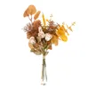 Fleurs décoratives Bouquets de fleurs artificielles jaune automne simulation centres de table décoration pour 2024 maison fête de mariage bricolage décor