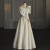 Partykleider Frauen Hochzeit Braut Kleid Eine Schulter Große Schleife Ballkleid Abendzeremonie Weibliche Feen Elegante Dame Erwachsene Geburtstag