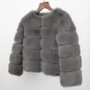 Womens Fur Faux Artificial Coat Luxury Winter Jacket Elegant Thick Warm Street Clothing Fake Fox Rabbit Fashion 231122