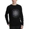 Kwiat życia mężczyzn - Sacred Geometry Star Cluster T -shirty z długim rękawem