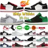 رجال منخفض Jumpman 1 أحذية كرة السلة 1S OG Black Bred Toe Wolf Gray Light Smoke Panda Se Concord Patent Lucky Green True Blue White Unc Womens Sneakers Sneakers