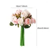 Dekorativa blommor Handband Artificial Rose Bouquet Flower Gunch vardagsrum el te knopp kontor falska heminredning mini bröllop parti 12 huvuden