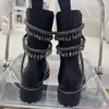 Stivaletti scarpe da donna con avvolgimento a fascia serpente Stivale da combattimento con fondo spesso con scatola