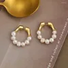 Dingle örhängen naturlig pärla kvinnors lyxiga ins mode örhänge franska romantik underbara dam ömma smycken