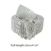 Ceintures 2024 9 rangées femmes brillantes pour strass large ceinture de taille boucle d'argent doré ceinture réglable chaîne de paillettes dame bijoux