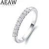 Trouwringen AEAW 14k Wit Goud 0.25ctw 2mm DF Ronde Cut Engagement Wedding Lab Grown Diamond Band Ring voor Vrouwen 231021