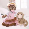 Dolls 20.5 inch 52 for cm Baby Dolls Lovely Monkey for Doll Soft Silicone Cotton Body Comfortable Mohair Realistic Set Dropship 231023