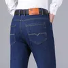 Mens Jeans Stely Smart Business Fashion Straight Regular Blue Stretch Denim Trousers Classic Men Plus Size 2840 231021