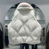 Frauen Daunen Parkas Lagabogy Echte Natürliche Pelz Winter Frauen Weiße Gans Jacke Lose Warme Puffer Mantel Weibliche Dicke MidLong 231021