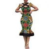 Ethnische Kleidung Mode Dame Elegante Wachs Druck Baumwolle Kleider Dashiki Kleidung Party Vestidos Weihnachten Event Kleid Afrikanische Frauen Hochzeit