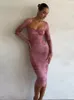 Urban Sexy Drese Fashion Hase Corphwork Drukujka bez pleców sznurka krawat bodycon długie szaty eleganckie damskie imprezę wieczorową vestidos 231023