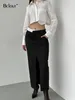 Skirts Bclout Fashion Patchwork Black Women 2023 Elegant Office Lady Slit Long Autumn Pockets Sexy Straight Female