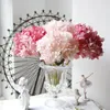 Dekorative Blumen Hortensien Künstlicher Blumenstrauß Seidenrosenvase für Heimdekoration Garten Hochzeitspflanzen Weihnachtsgirlandenzubehör