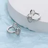 Hoopörhängen Kofsac Söt charm dubbelskal för kvinnor mode 925 Sterling Silver smycken Zirkonfläkt sektor örhänge