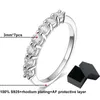 Bröllopsringar Smyoue 0,7ct 3mm Gemstone Rings for Women S925 Silver Matching Wedding Diamonds Band Stackbar Ring White Gold Gift 231021