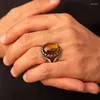 Кольца кластера, кольцо из настоящего натурального кристалла, желтый тигровый глаз, камень для мужчин и женщин, энергетические ювелирные изделия, оптовая продажа