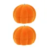 Jewelry Pouches 2 Pcs Pumpkin Box Pearl Trim Ring Storage Holder Case Decorate Plush Miss